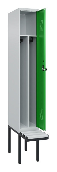C+P Spind Evolo PLUS, 1 Abteile, 2120x300x815mm, 7035/6037, Haken 4, Drehriegel, Material Sitzfläche Kunststoff, 0490407-10F S10065