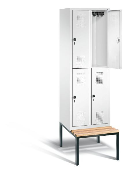 C+P Spind doppelstöckig Evolo, H2090xB610xT815mm, Farbe: Verkehrsweiß, 48350-20 S10223