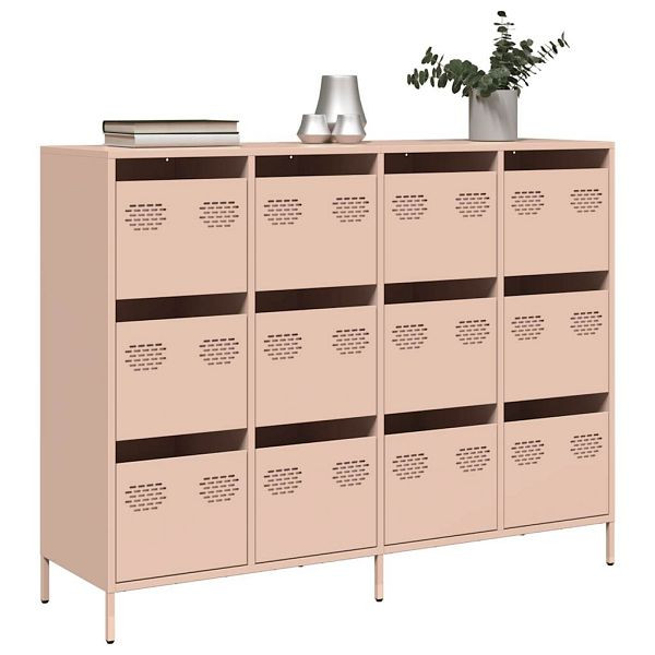 vidaXL Sideboard Rosa 135x39x103,5 cm Kaltgewalzter Stahl, 3307174