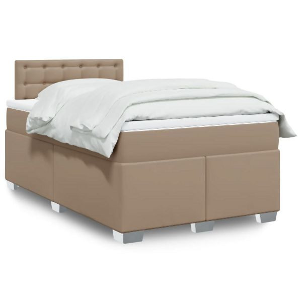 vidaXL Boxspringbett Matratze Cappuccino-Braun 120x190 cm Kunstleder, 3286115