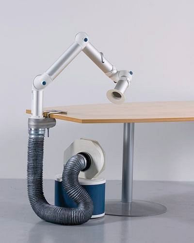 DENIOS Absaugventilator AV 3000 mit Filterelement, 1 Absaugarm, inkl. Minihaube, 241405