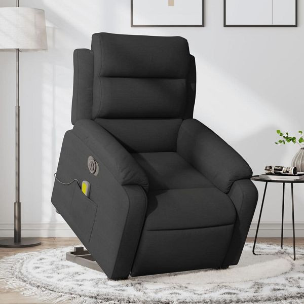 vidaXL Elektrischer Massagesessel mit Aufstehhilfe Schwarz Stoff, 3205018
