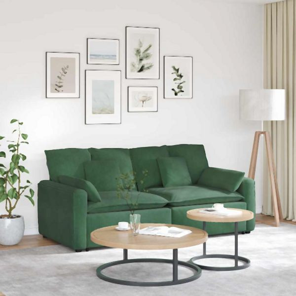vidaXL Modulares Sofa mit Kissen Dschungelgrün, 3321142