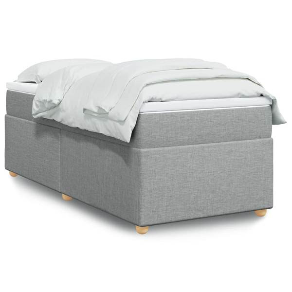 vidaXL Boxspringbett mit Matratze Hellgrau 80x200 cm Stoff, 3285331