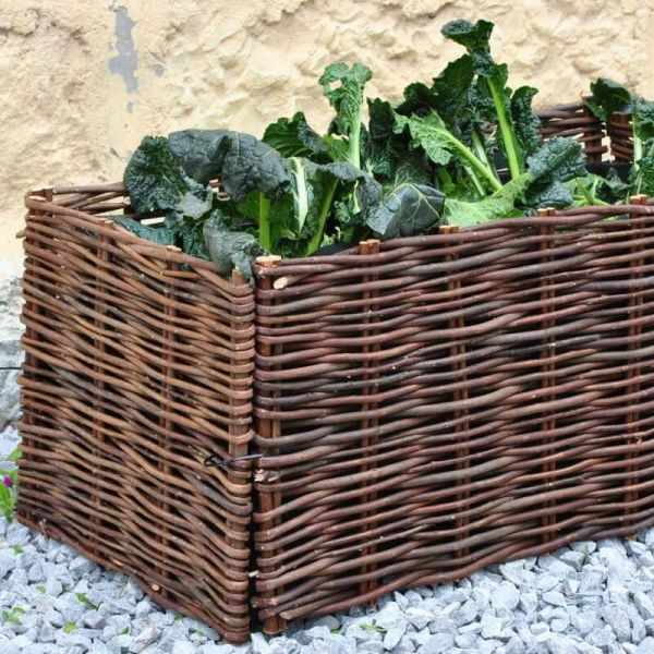 NOOR Hochbeet Weide 100 x 40 x 40cm + Pflanztasche, 154HOB1004040