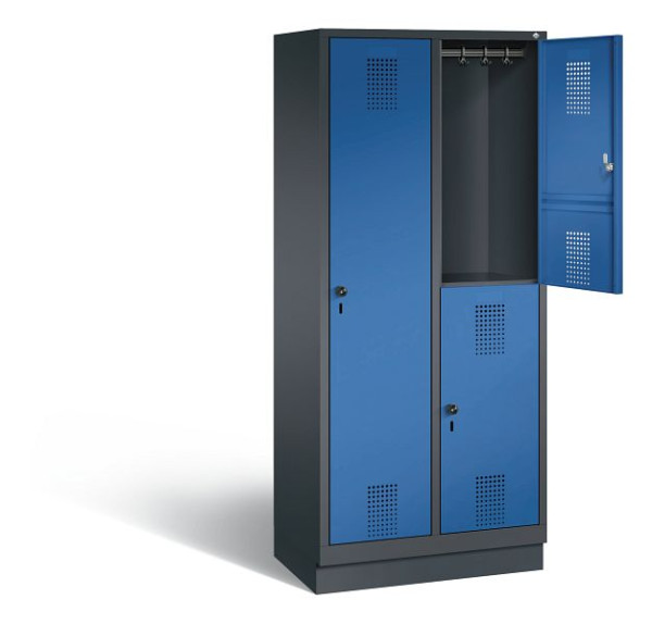 C+P Kombi-Spind Evolo, H1800xB810xT500mm, Farbe: Schwarzgrau / Enzianblau, 48620-22 S10029