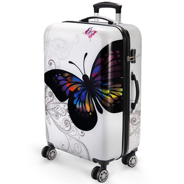 DEUBA Hartschalenkoffer Rollen 360º Reisekoffer Butterfly Polycarbonat 98L, 104225