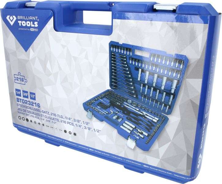 Steckschlüssel-Set 1/4 Zoll, 46-teilig – Komplett Mit Bits, Verlängerungen & Aufbewahrungsmappe