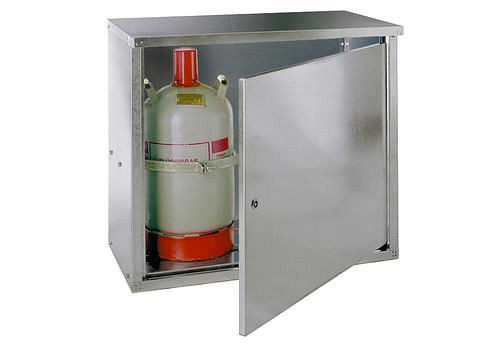 DENIOS Flüssiggasflaschenschrank ST 20, für 2 x 11kg Flasche, geschlossene Wand + 1-flügelige Tür, 116961