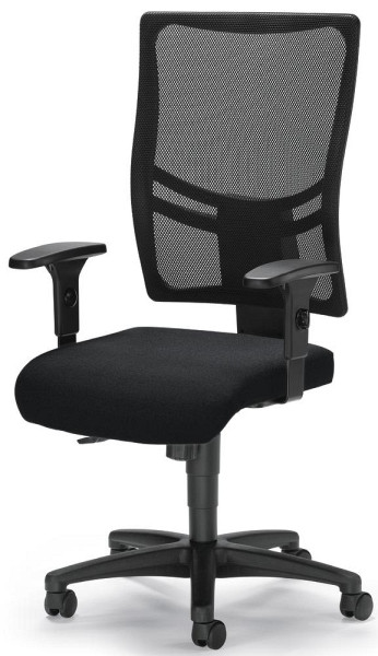 Deskin Bürodrehstuhl COMFORT R NET BIG mit Armlehnen, Fußkreuze Polyamid schwarz, Bezug, Stoff Farbe schwarz, 258401