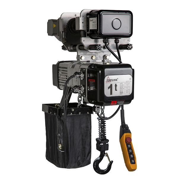 DELTA Elektrischer Kettenzug Typ DTS mit elektrischem Fahrwerk 400V, 5/1,7m/min 1-Strang, 1t mit 3m Hubhöhe, SG.0.DTD.01002.03