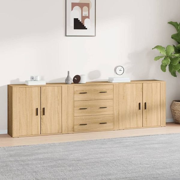 vidaXL Sideboards 3 Stück Sonoma-Eiche Holzwerkstoff, 3185402