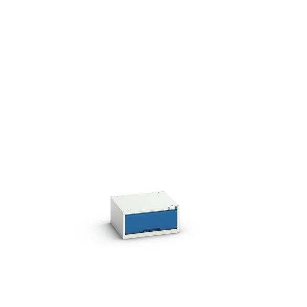 bott verso Schubladenschrank, mit 1 Schublade, BxTxH: 525 x 550 x 250 mm, Lichtgrau / Enzianblau, 16925000.11