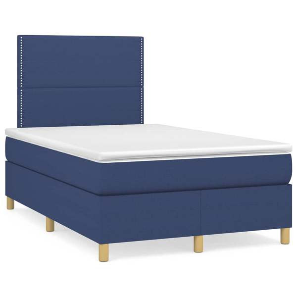 vidaXL Boxspringbett mit Matratze Blau 120x190 cm Stoff, 3269929