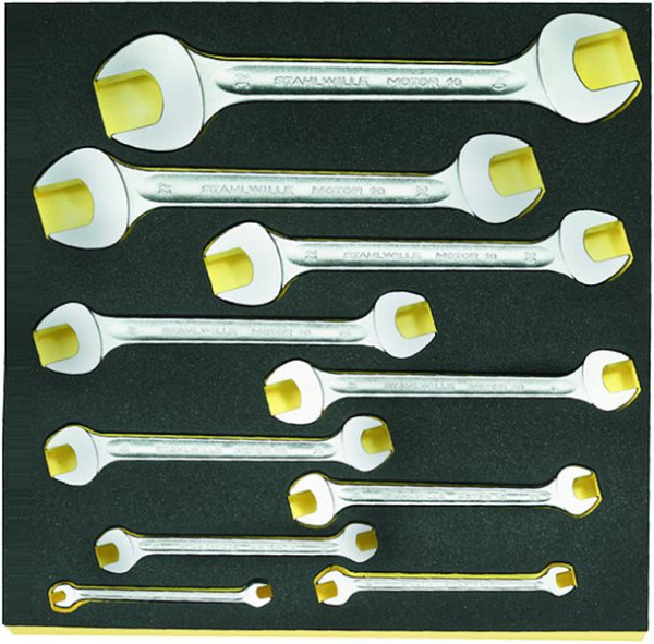 STAHLWILLE Doppelmaulschlüssel in TCS Nr.TCS10/10,6X7-30X32 MM 2/3-Teilung 10-teilig, 96838182