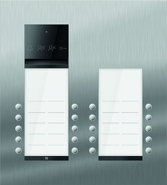 TCS Türkontrollsystem PES PRO Audio Außenstation 20T 4 Spalten UP Edelstahl, ASU600420-0030