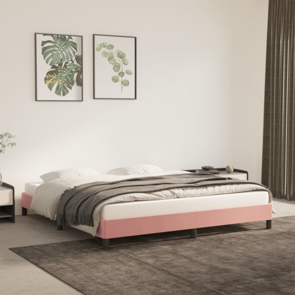 vidaXL Bettgestell Rosa 180x200 cm Samt, Polyester, 346993