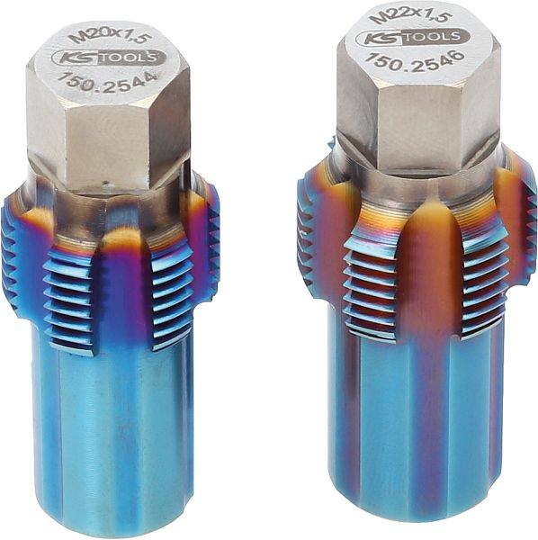 KS Tools Gewindeschneider-Satz mit Führungsbolzen für Sensoren, 2-tlg, 150.2540