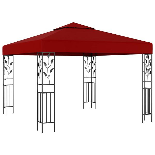 vidaXL Pavillon 3x3 m Weinrot, Polyester, 47947, 8719883770710