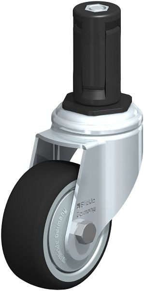 Blickle LKRA-PATH 80K-11-FK-ER14 Apparate-Lenkrolle mit Expander, Thermoplastisches Polyurethan, Grau, 848749