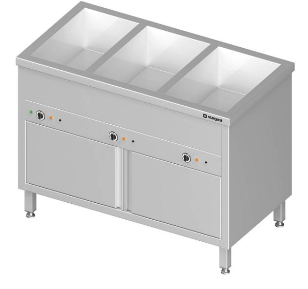 Stalgast Bain-Marie Standgerät mit geschlossenem Unterbau und separaten Becken für 4x GN1/1410x600x850 mm, VBM14605