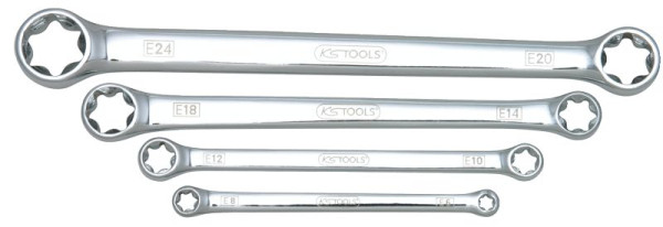 KS Tools CHROMEplus Torx-E-Doppel-Ringschlüssel-Satz, 4-teilig, 518.0860