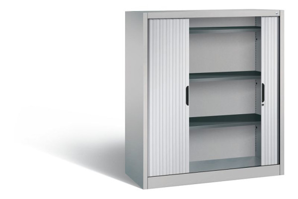 C+P Sideboard mit Rollladen Omnispace, H1345xB1200xT420mm, Farbe: Weißaluminium, Griffmulde, 3 OH, 3223-00 S10060