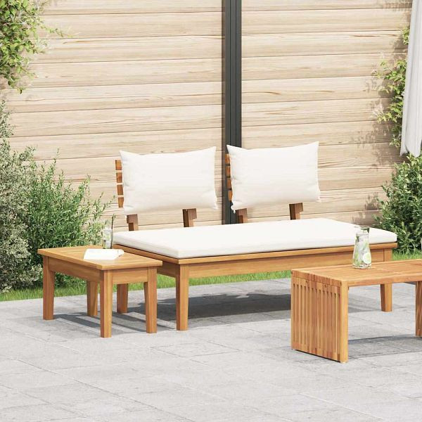vidaXL Gartenbank 2-teilig Braun Massivholz Teak, 42006396