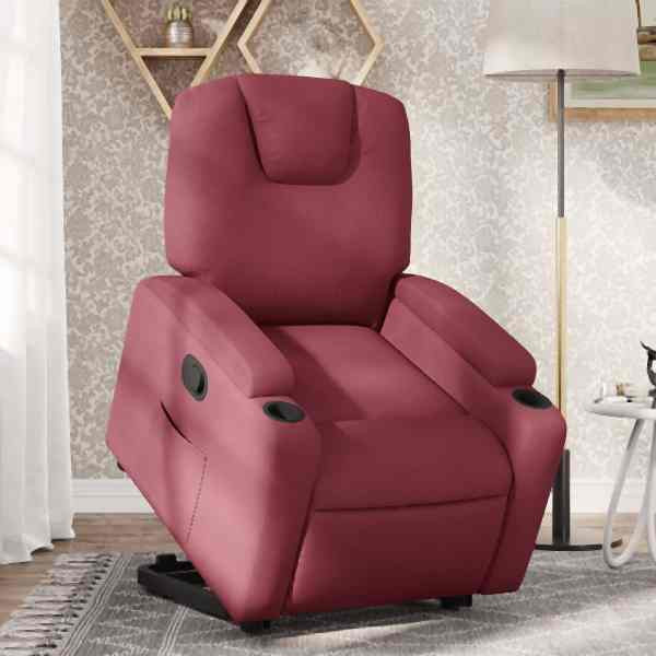 vidaXL Relaxsessel mit Aufstehhilfe Weinrot Stoff, 3204371