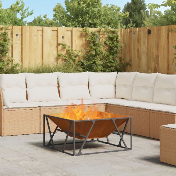 vidaXL Feuerstelle Quadrat 80x80x40 cm Wetterstahl, 858995