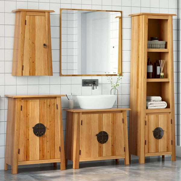 vidaXL 4-tlg. Badmöbel-Set Massivholz Kiefer, Top-Qualität, 3223454