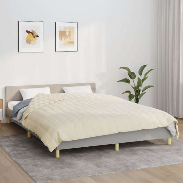 vidaXL Gewichtsdecke Hellcreme 220x230 cm 15 kg Stoff, 3154881