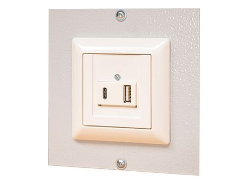 Bedrunka+Hirth Abdeckblech inkl. USB A und USB C Anschluss, Maße in mm (BxH): 125 x 125, 07.861.33