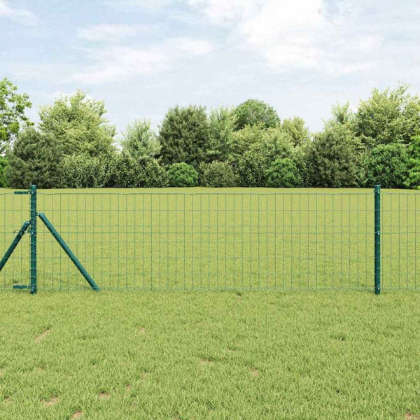 vidaXL Zaun mit Pfosten Grün 0.6 x 50 m Stahl, 3350341