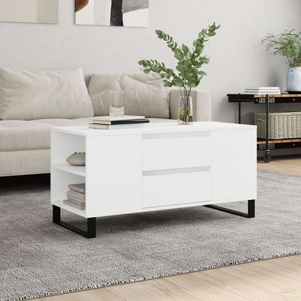 vidaXL Couchtisch Weiß 102x44,5x50 cm Holzwerkstoff, 831004