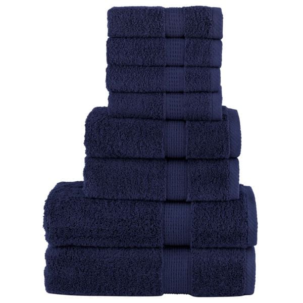 vidaXL 8 tlg. Premium-Handtuch-Set SOLUND Marineblau 600 g/m², 137541