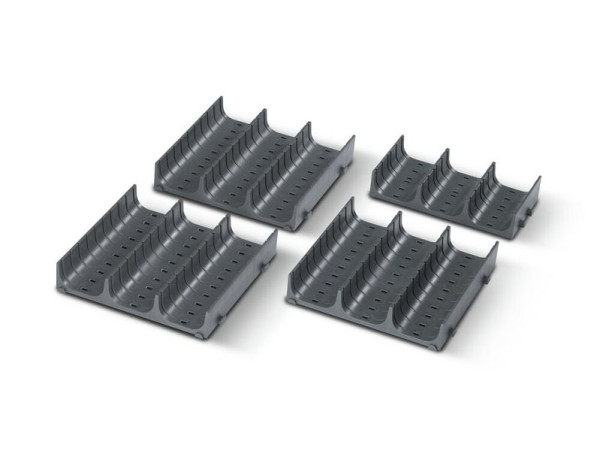 bott cubio Kompaktmuldenreihe, 4xKM4/1xKM4-7, BxTxH: 148x750x28mm, RAL 7011, Eisengrau, 43020402