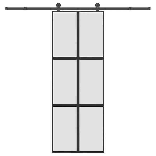 vidaXL Schiebetür mit Beschlag 76x205 cm Hartglas & Aluminium, 3332962