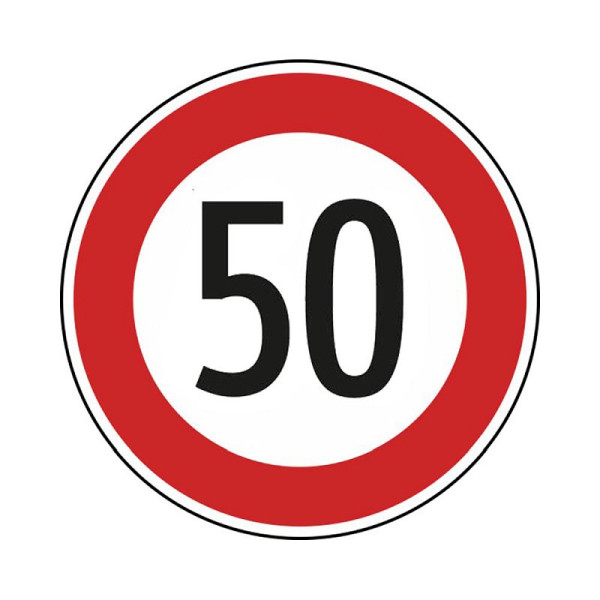 Stein HGS Zulässige Höchstgeschwindigkeit km/h (Wunschangabe) Nr. 274, 420 mm / RA1 / Alform, 50 km/h, 274-112-50