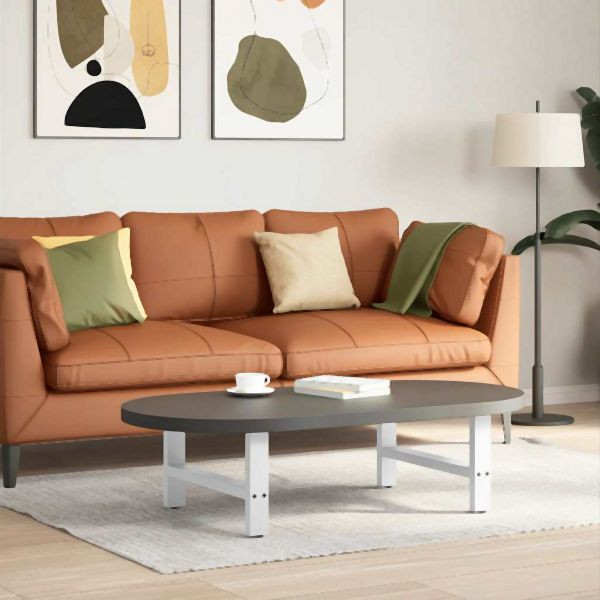 vidaXL Couchtischbeine Weiß 2 Stück 60x(30-31) cm Stahl, 4013265