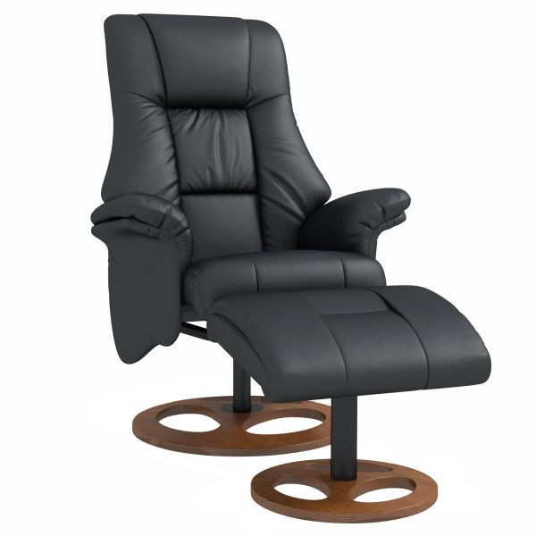 HOMCOM Relaxsessel mit Hocker, Fernsehsessel, TV Sessel mit Liegefunktion, 839-851V80BK