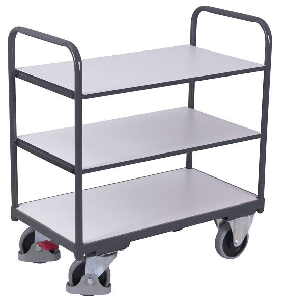 VARIOfit ESD Etagenwagen niedrig, Außenmaße: 910 x 500 x 990 mm, RAL 7024 graphitgrau, sw-500.257