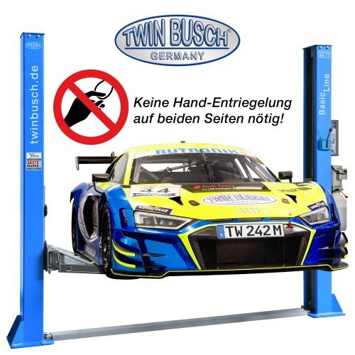 Twin Busch 2 Säulen Hebebühne 4.2 t - BASIC LINE - halbautomatische Entriegelung, TW242M-230