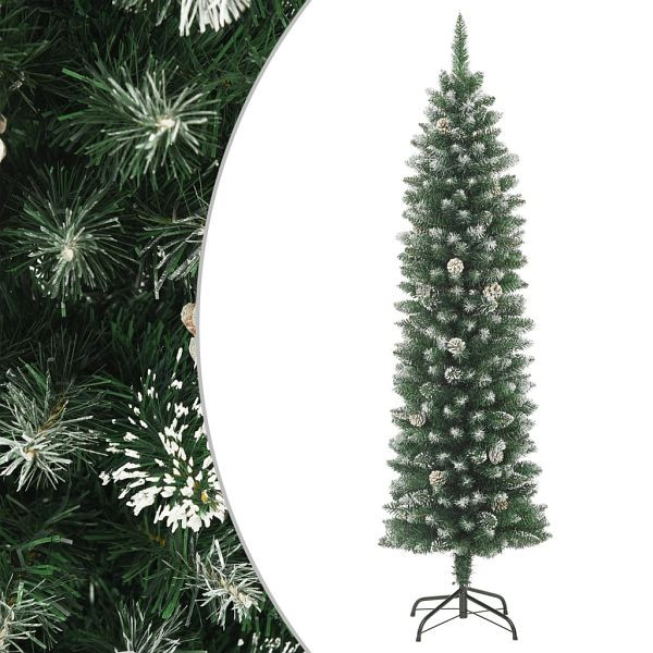 vidaXL Künstlicher Weihnachtsbaum mit Ständer Schlank 180 cm PVC, 345166