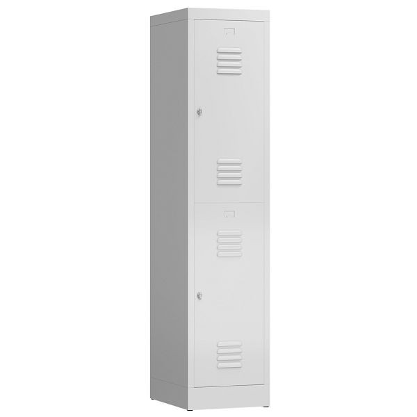 Lüllmann ClassiX Garderobenschrank, 1 Abteil doppelstöckig, 1800 x 415 x 500 mm, lichtgrau, X-523210
