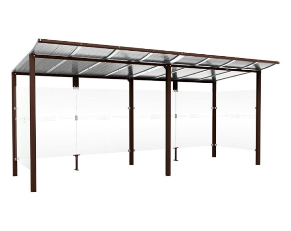 Procity Wartehalle Modulo - Mit Seitenverkleidungen, Farbe RAL 8017, Maße: Breite 5000 x Höhe 2250 x Tiefe 2000 mm, 529671.8017