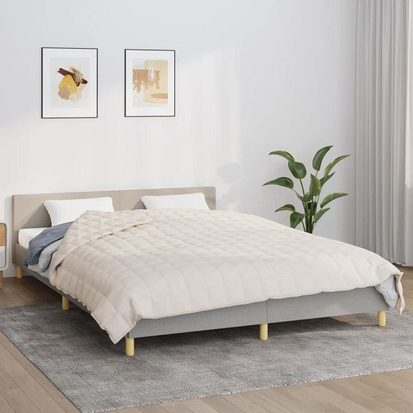 vidaXL Gewichtsdecke Hellcreme 220x235 cm 11 kg Stoff, 350764