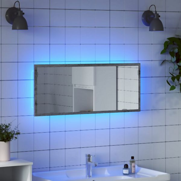 vidaXL LED-Badspiegel Grau Sonoma 100x8,5x37 cm Holzwerkstoff, 856273