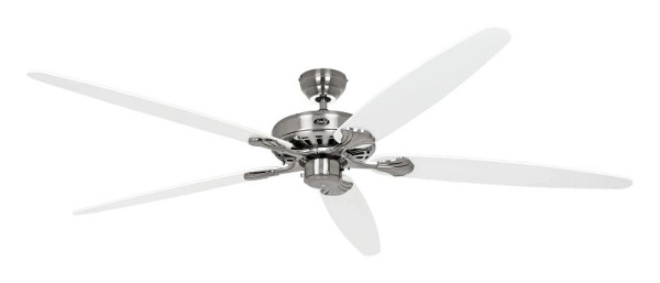 CasaFan Deckenventilator Classic Royal 180 Chrom gebürstet-Massivholz Lack weiß/Lack lichtgrau, 518016