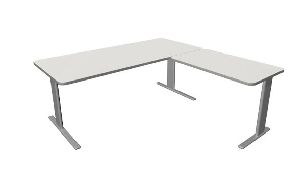 Kerkmann Schreibtisch Unic B 1800 x T 800 x H 750 mm, Anbauelement 1000 x 600 mm, weiß, (Montage), 11334410-1
